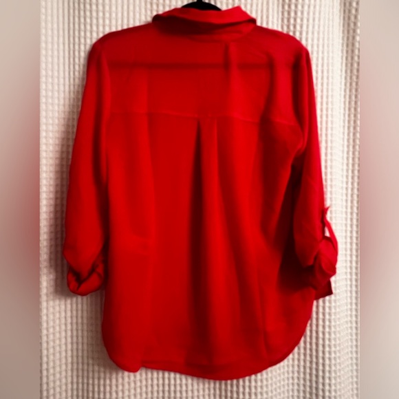 Coral colored Michael Michael Kors zip front shirt - Picture 3 of 7